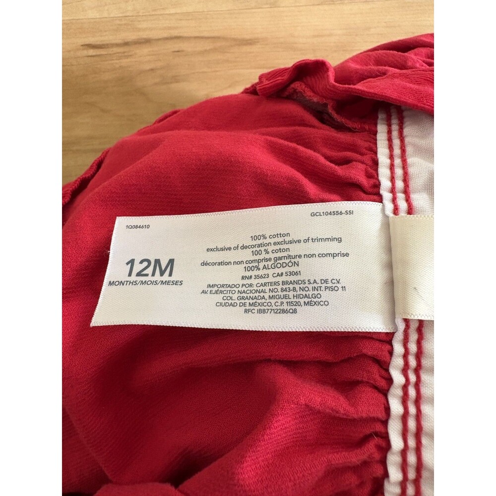 OshKosh B'gosh Baby Overall Vestback Red Corduroy Cotton Jumper Dress 12 Months - Picture 6 of 6